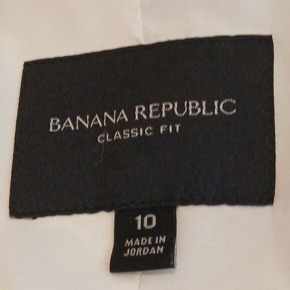 Banana Republic Classic Fit Blazer Size 10 Cream White Cuff Sleeve Long Sleeve - Picture 4 of 7